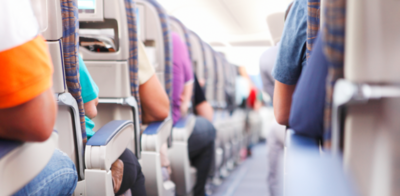 Row of seats airplane